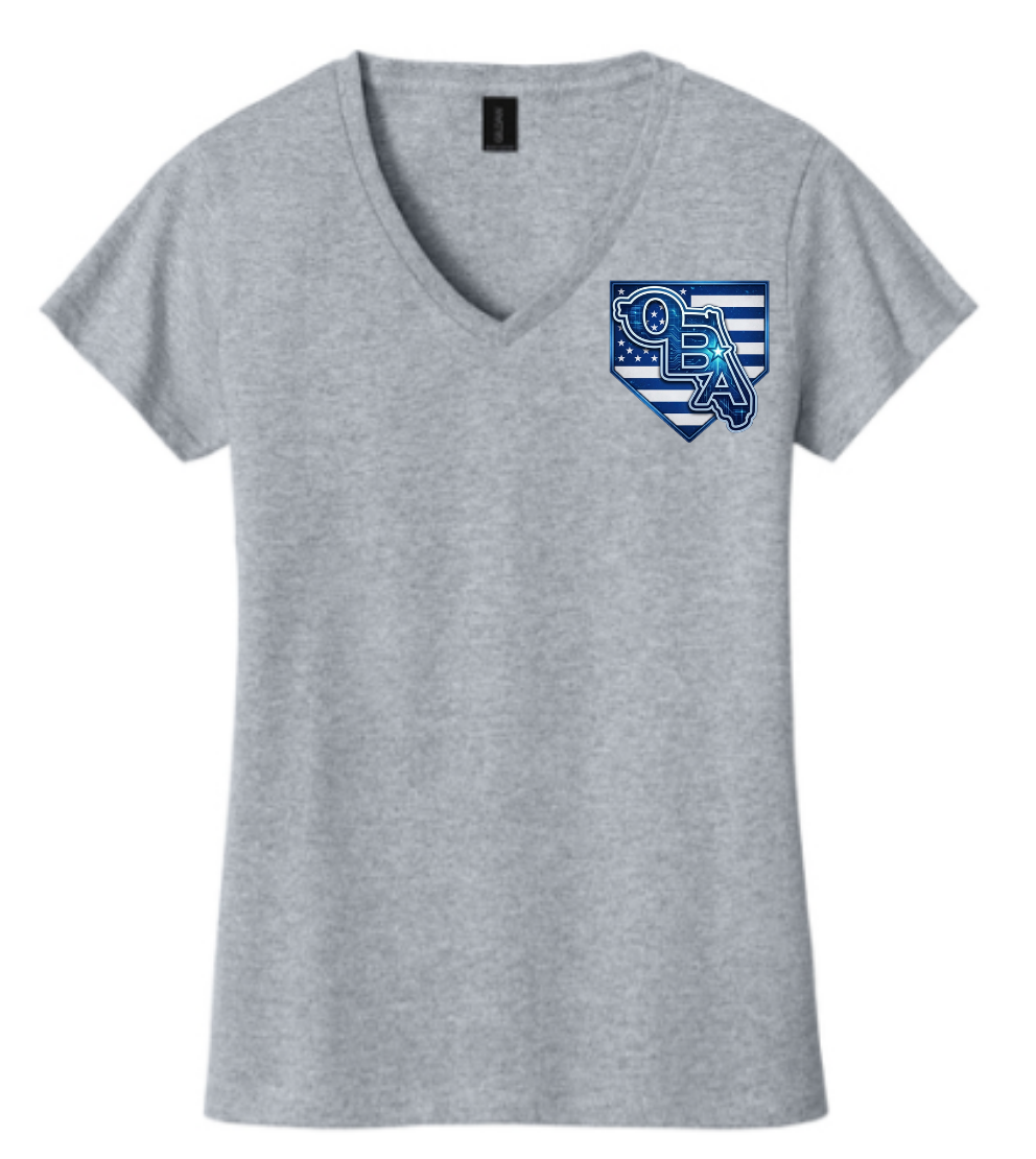 [LADIES] OBA Home Plate Flag V-Neck Tee