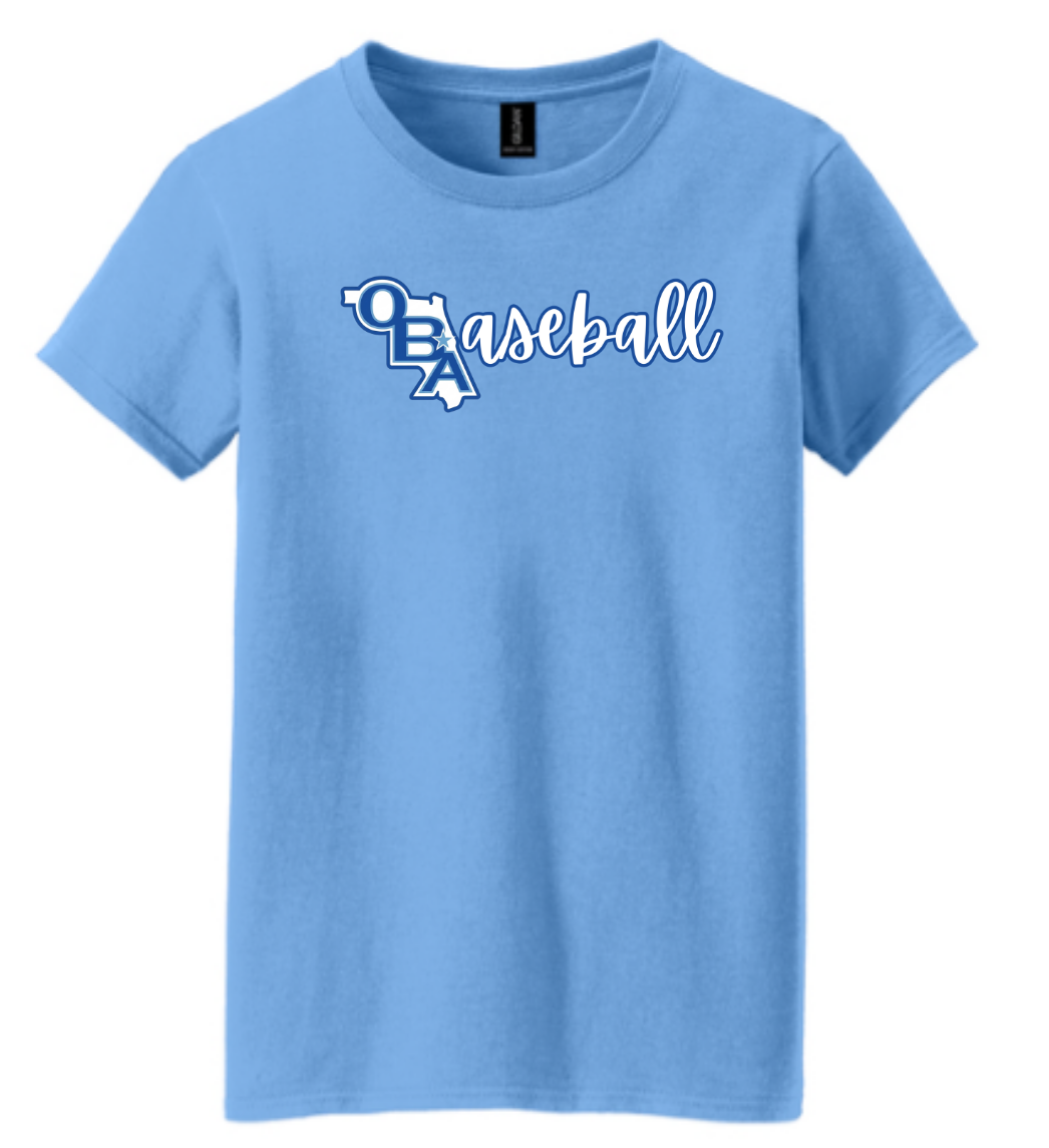 [LADIES] OBA Baseball Script Logo Cotton Tee