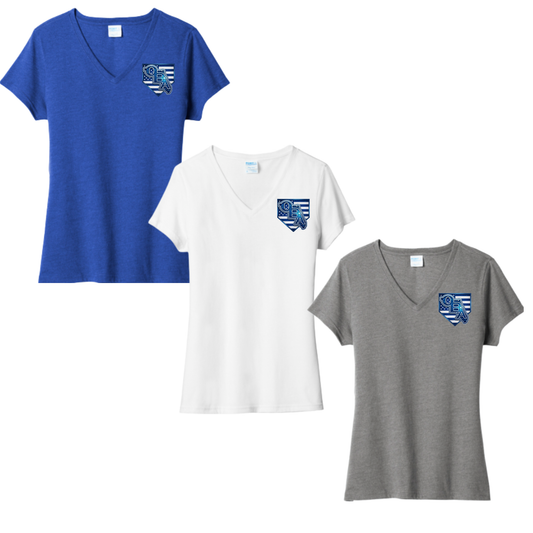 [LADIES] OBA Home Plate Flag V-Neck Tee
